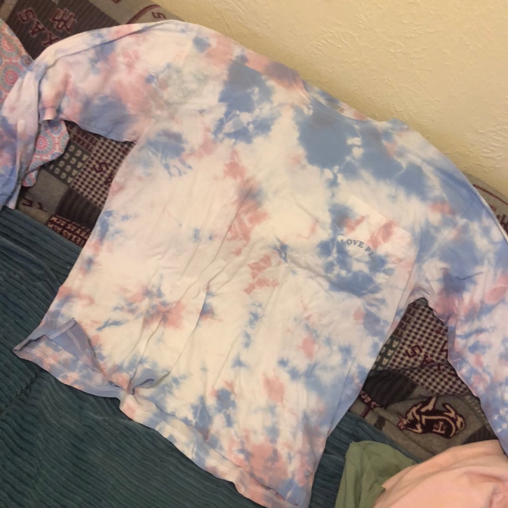 PINK tye dye long sleeve shirt